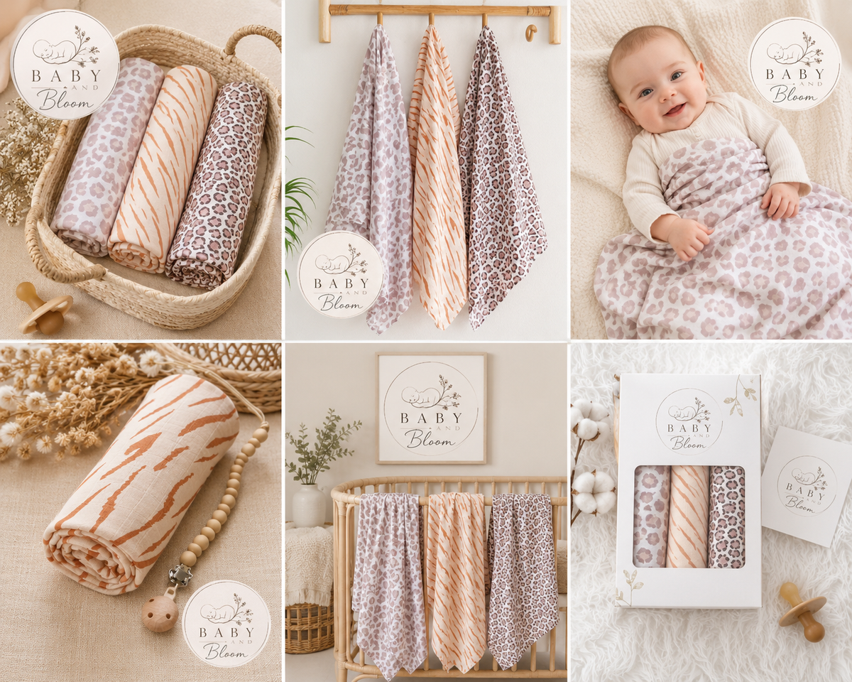 Bamboo Muslin Baby Swaddles