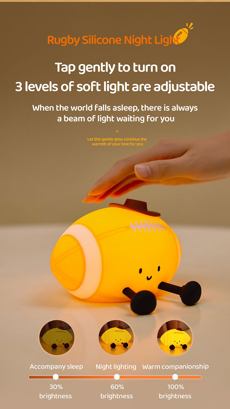 Rugby Silicone Night Light – Cute Kids’ Bedside Lamp