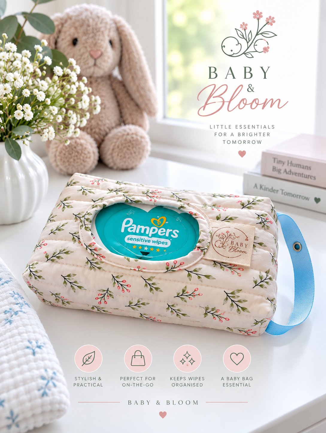 Baby Wipe Bag | Reusable Wet Wipe Pouch - Blue