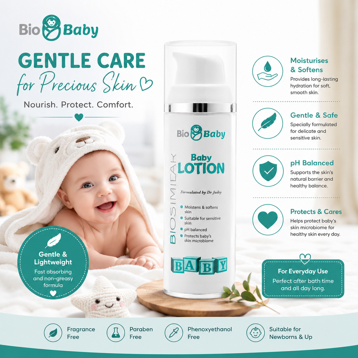 Bio-Baby Baby Lotion 120ml | Gentle Daily Moisturiser for Sensitive Baby Skin