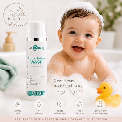 Bio-Baby Top-to-Bottom Wash 120ml | Gentle Baby Hair & Body Wash for Sensitive Skin