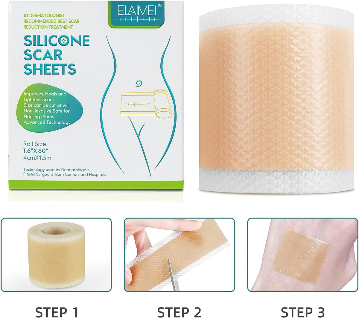 Silicone Scar Sheet 4cm x 1.5m | Medical Grade Scar Removal Tape