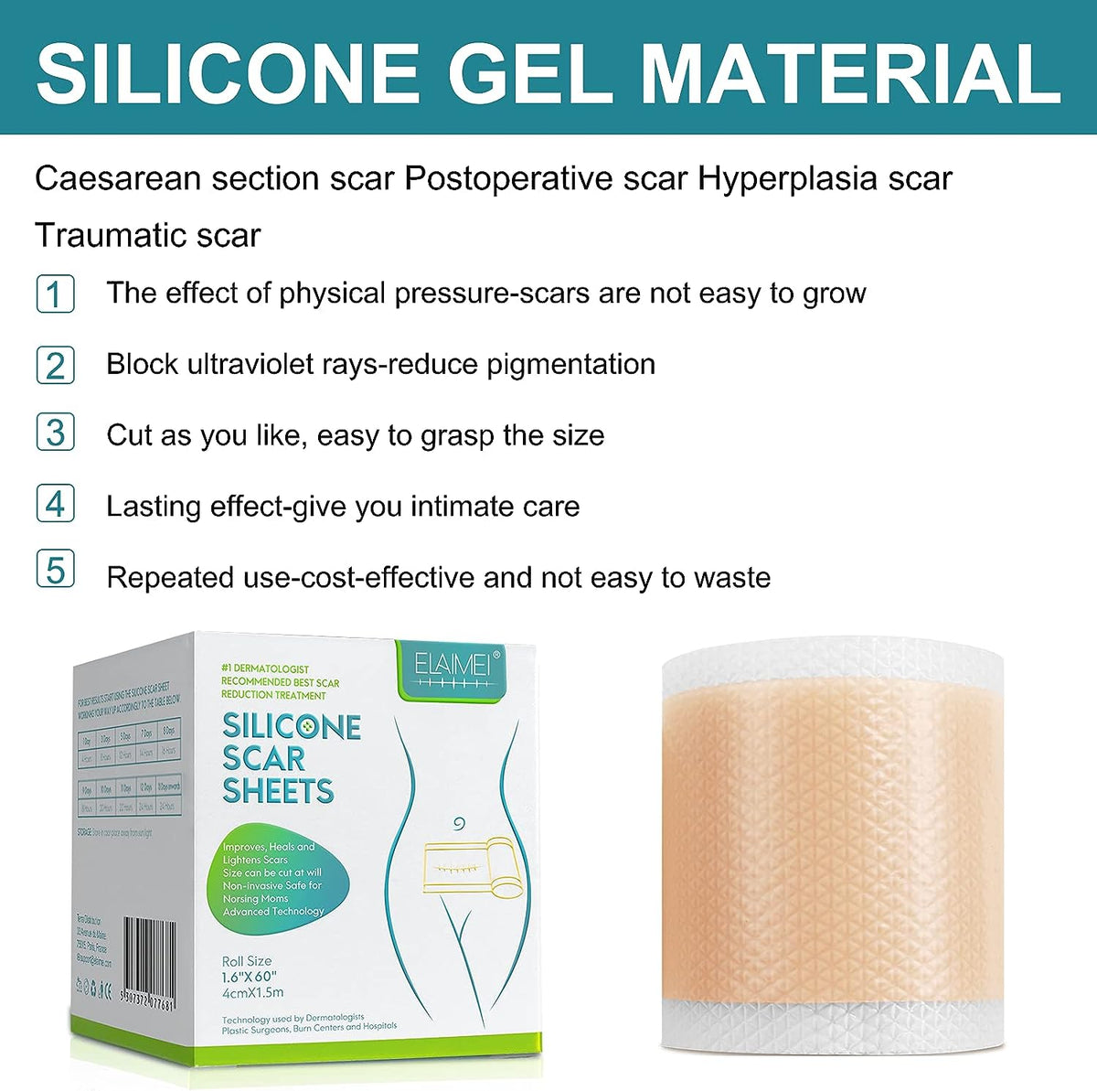 Silicone Scar Sheet 4cm x 1.5m | Medical Grade Scar Removal Tape