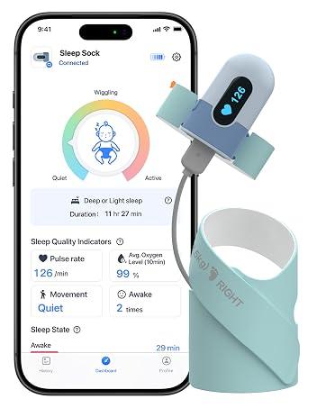 Babytone Sleep Sock PO5 Baby Pulse Oximeter with Smart Wireless Station